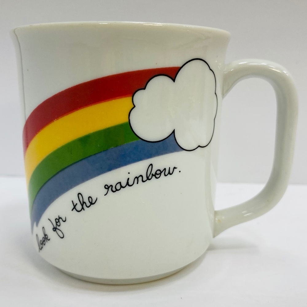 Look for the Rainbow Tea Coffee Mug Cup Vintage Collector Pride Gift Vtg 1980s
